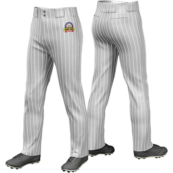 Open Bottom Pinstripe Elastic Baseball Pant