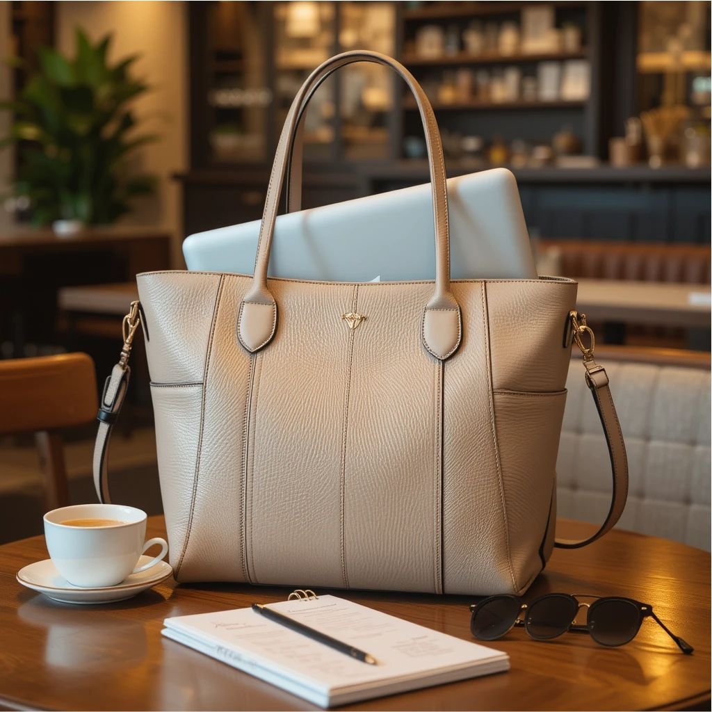 7. Women's Stylish Tote Bag in Cafe