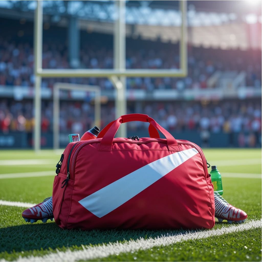 Red & White Team Kit Bag – Built for Champions, Made for the Field