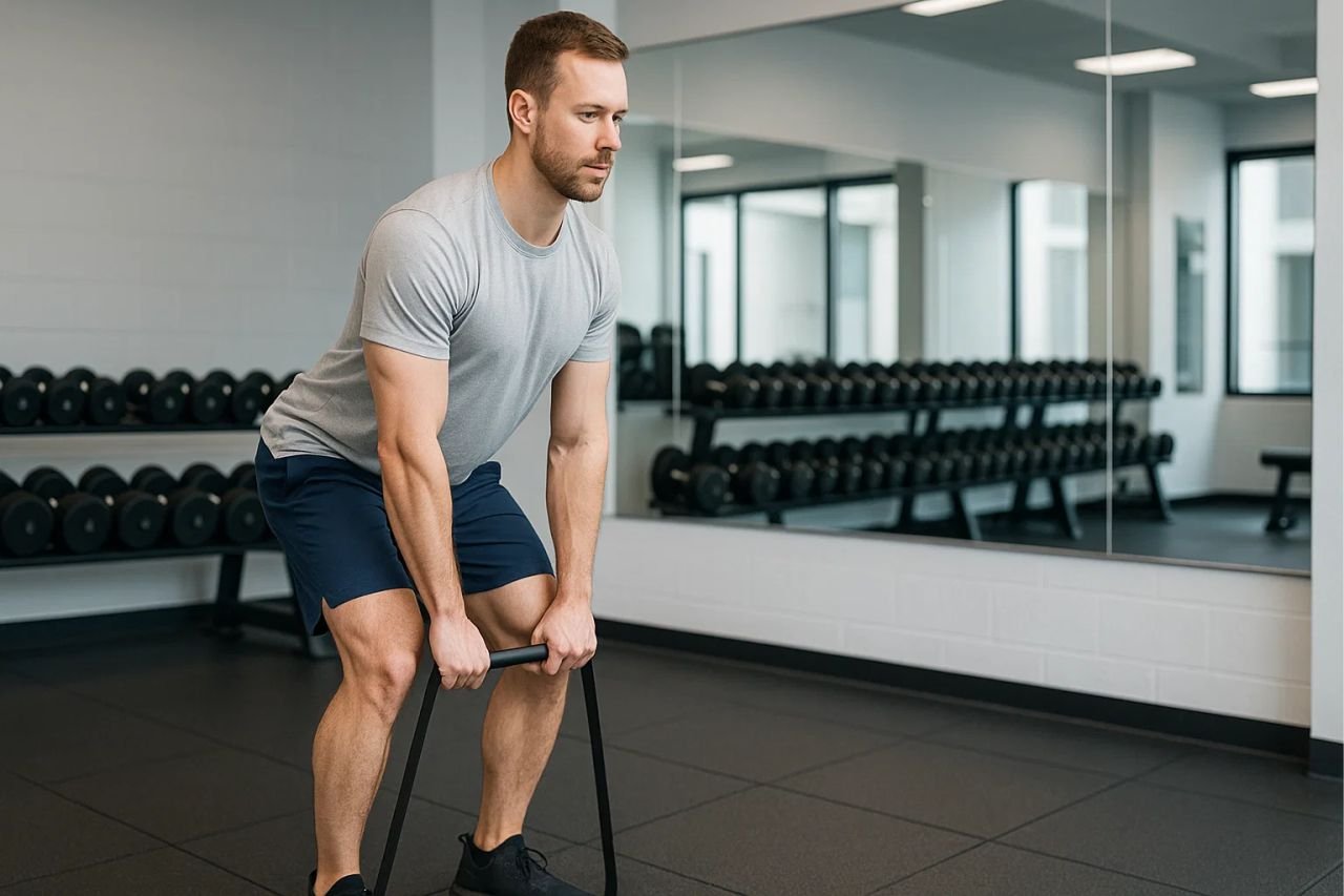 3. Resistance Band Deadlifts