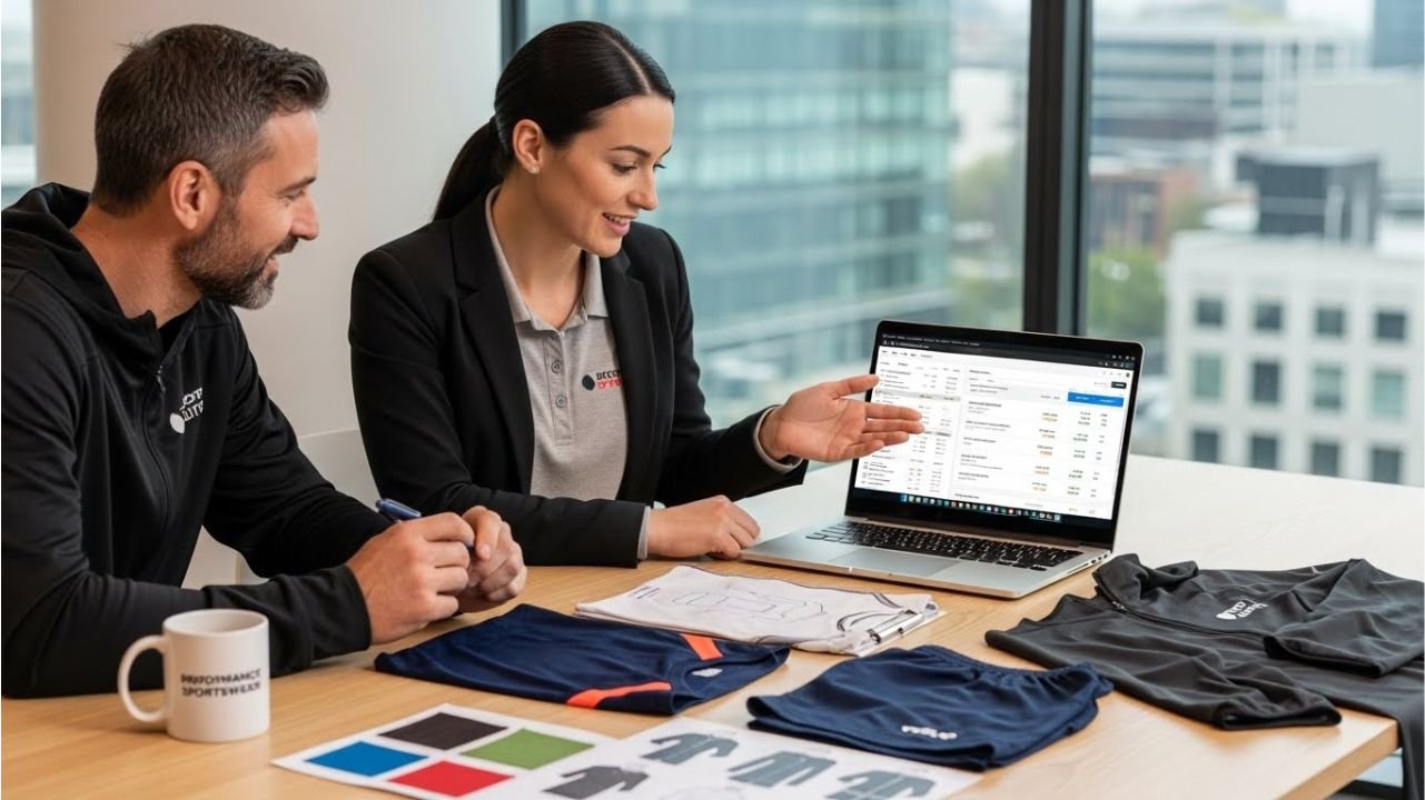 "Account manager assisting sportswear brand client with orders and sample revisions."