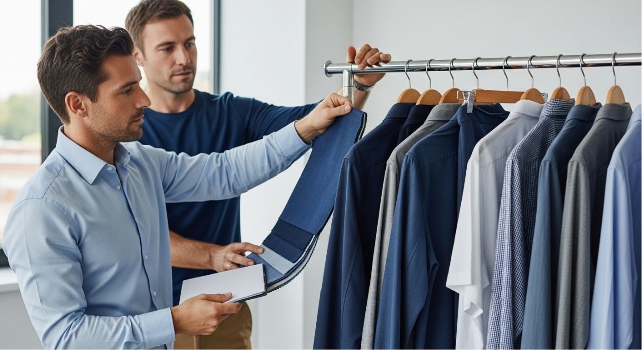 Buyer choosing the right apparel manufacturer based on minimum order quantity and other factors.