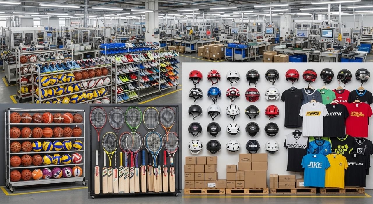 Sports gear factory following international ISO quality and safety standards.