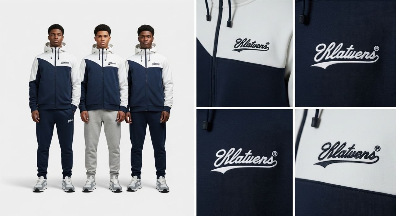 Sportswear with custom logos, embroidery, and branding options for OEM production.